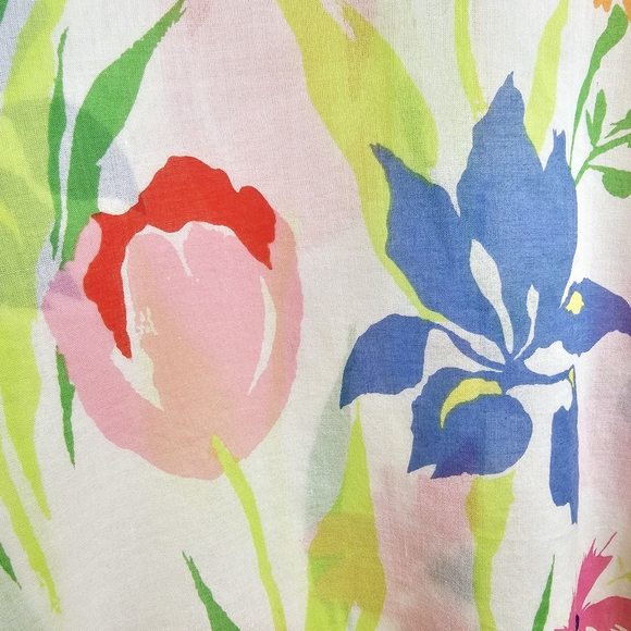 Liz Claiborne, Colorful Floral Print Blouse, Soft 100% Cotton, XL - Picture 13 of 15